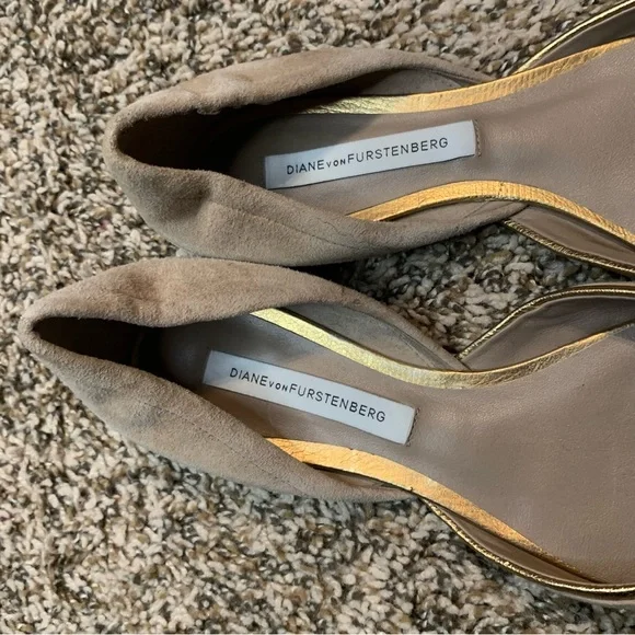 - 💛 RARE Suede Diane von Furstenberg Flats Sample Shoes - Picture 3 of 13